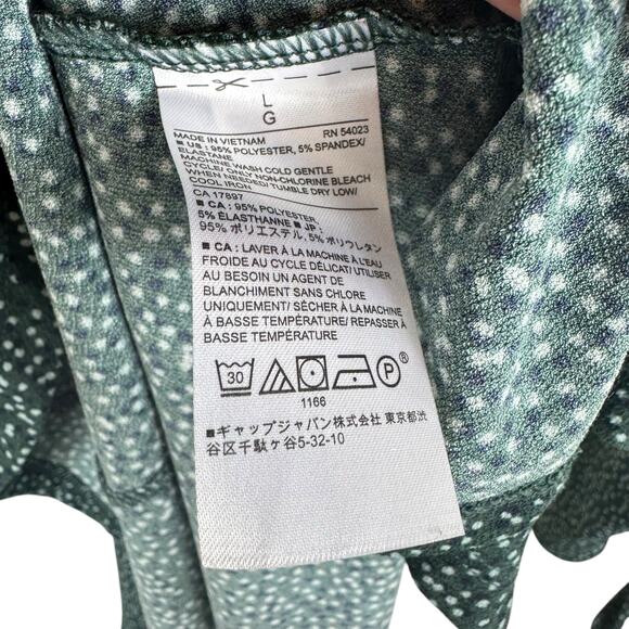 Banana Republic Green Speckled Peplum Blouse Large - Picture 6 of 6